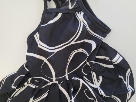 light polyester dress black with white geometric pattern Online now