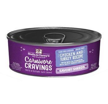 Stella & Chewys Cat Can Shreds Carnivore Cravings Chicken & Turkey 2.8oz For Sale