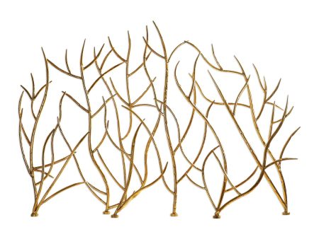 Gold Branches Decorative Fireplace Screen For Sale