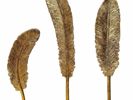 Feathers Gold Sculpture S 3 Online now