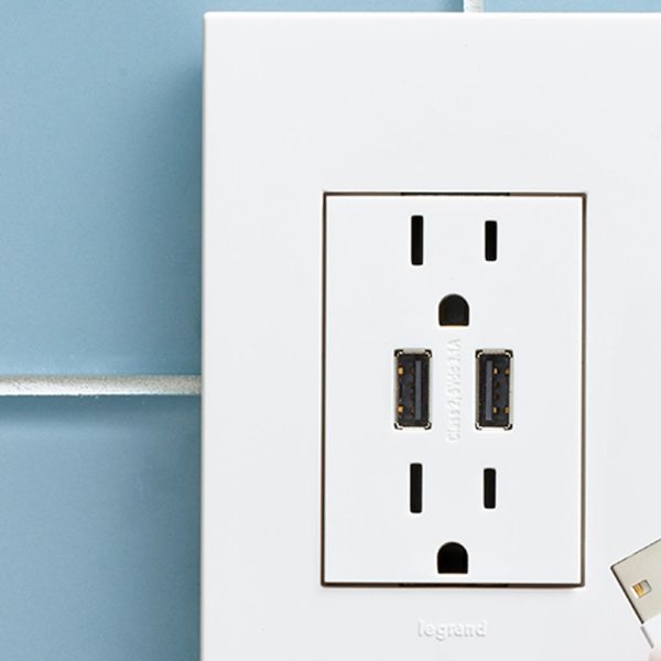 Adorne Dual USB Outlet with Wall Plate Hot on Sale