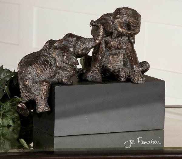 Playful Pachyderms Bronze Figurines For Cheap