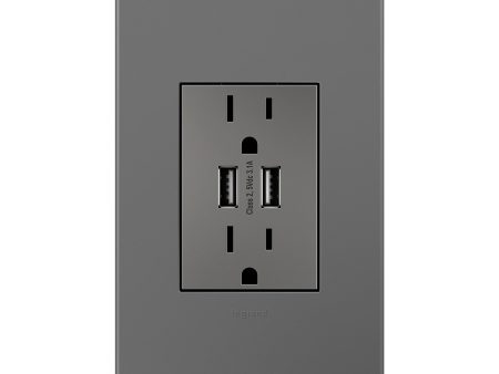 Adorne Dual USB Outlet with Wall Plate Hot on Sale