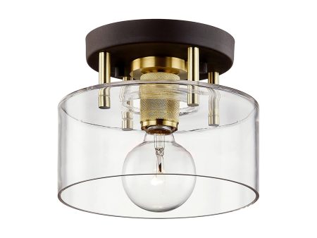 Bergamot Station Outdoor Semi-Flush Mount Ceiling Light For Sale