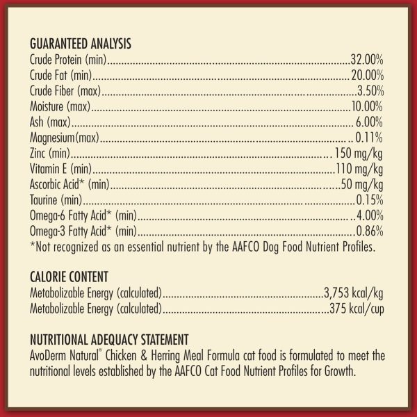 AvoDerm Natural Chicken & Herring Meal Formula - Adult Dry Cat Food 1 Each 6 lb by Avoderm For Cheap