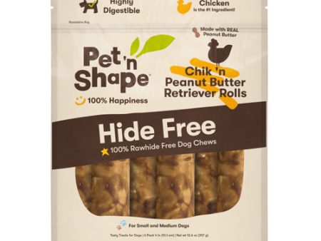 Pet  N Shape Chik  N Peanut Butter Retriever Roll Hide-Free Dog Treat 1 Each 4 in, 6 Count by Pet  n Shape Hot on Sale