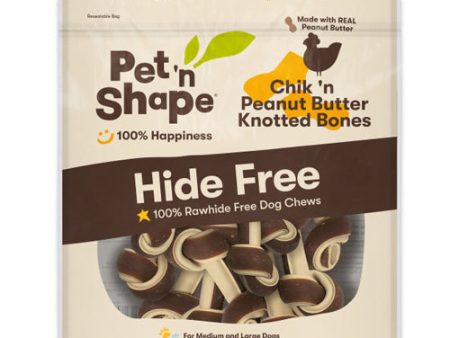 Pet  N Shape Chik n Peanut Butter Knotted Bones Hide-Free Dog Treat 1 Each 10 Count by Pet  n Shape For Sale