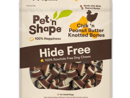 Pet  N Shape Chik n Peanut Butter Knotted Bones Hide-Free Dog Treat 1 Each 30 Count by Pet  n Shape Fashion