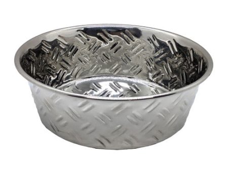 Spot Criss-Cross Stainless Steel No-Skid Dog Bowl 1 Each 64 Oz by Spot Supply